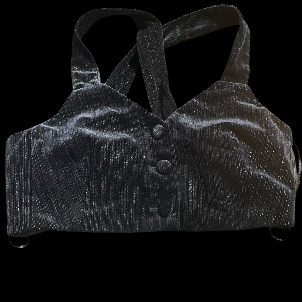 Black Velvet Crop Top